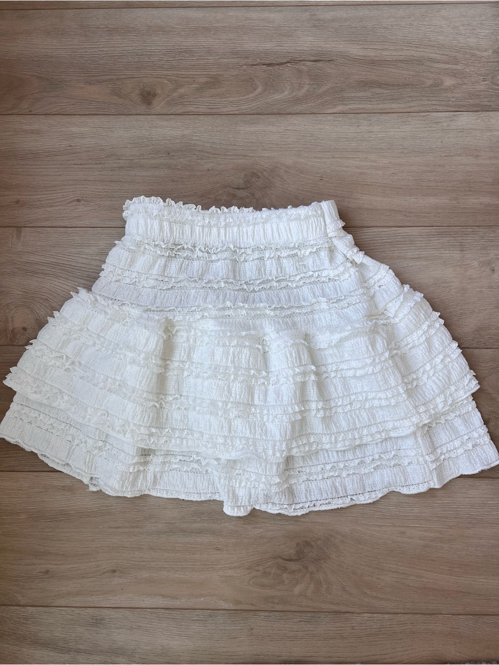 Women's White Tiered Ruffle Skirt
